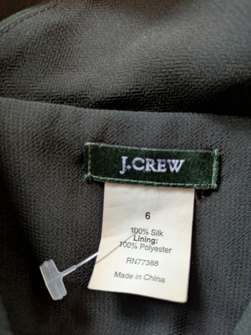 J Crew Black Silk Dress 6